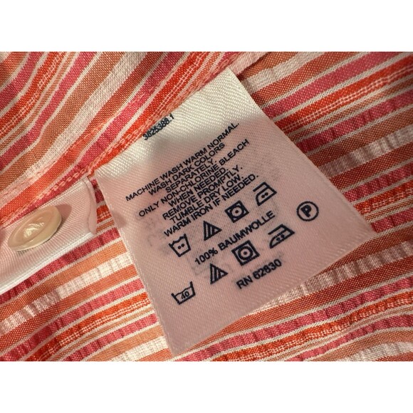 Land's End Women Long Sleeve Button Up Shirt 3X Flip Cuff Roll Tab Breathable - Picture 10 of 11